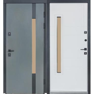 Входная дверь Булат Cottage, модель 705/431. Колір: metalic grey/білий атласний
