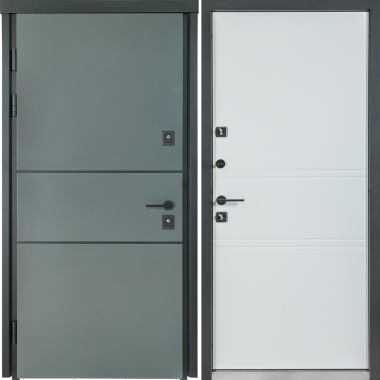 Входная дверь Cottage 703 Metalic Grey - Білий атласний